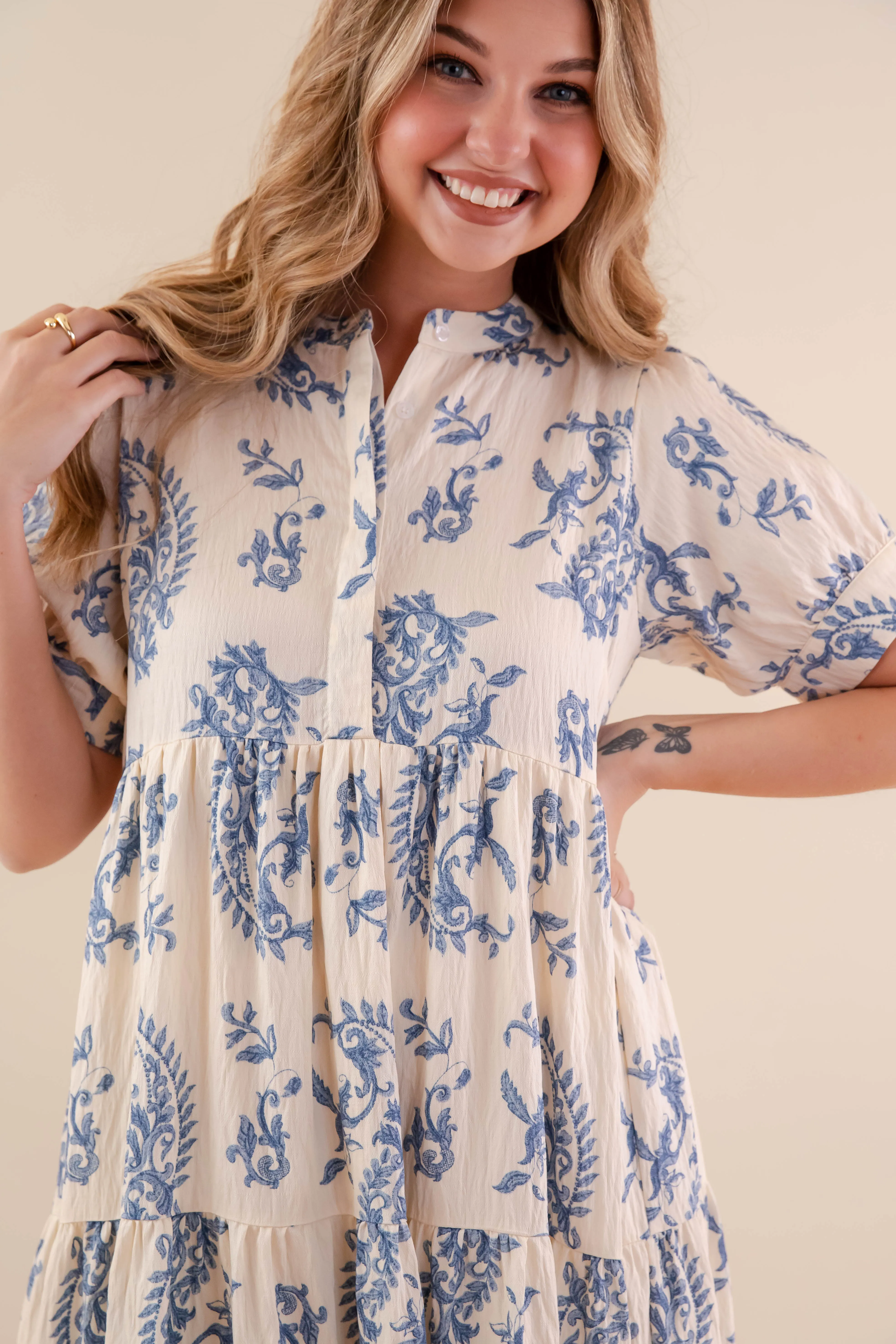 RESTOCK: Waves Of Life Midi Dress Day Ready Look