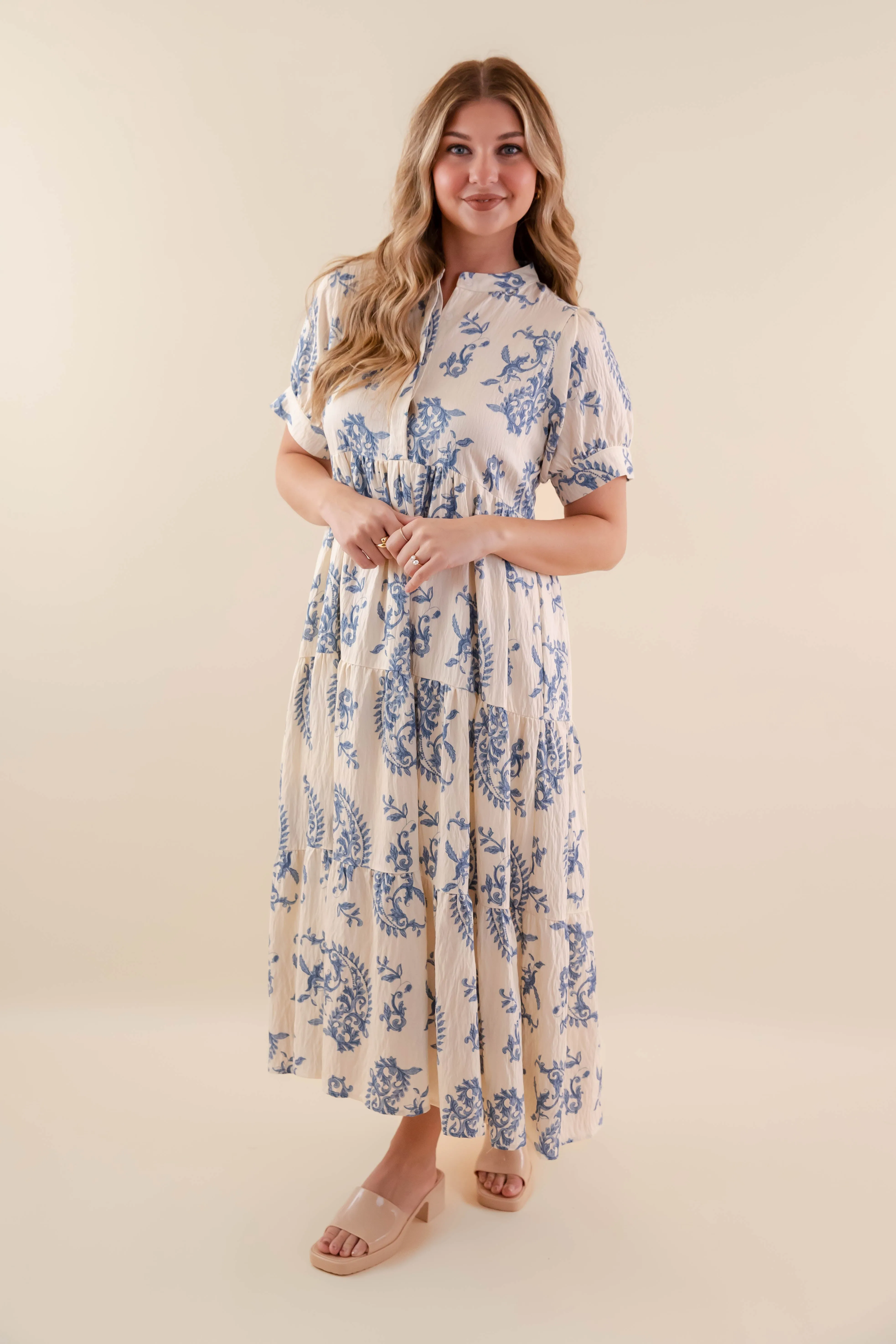 Style Ease Plus Fit RESTOCK: Waves Of Life Midi Dress