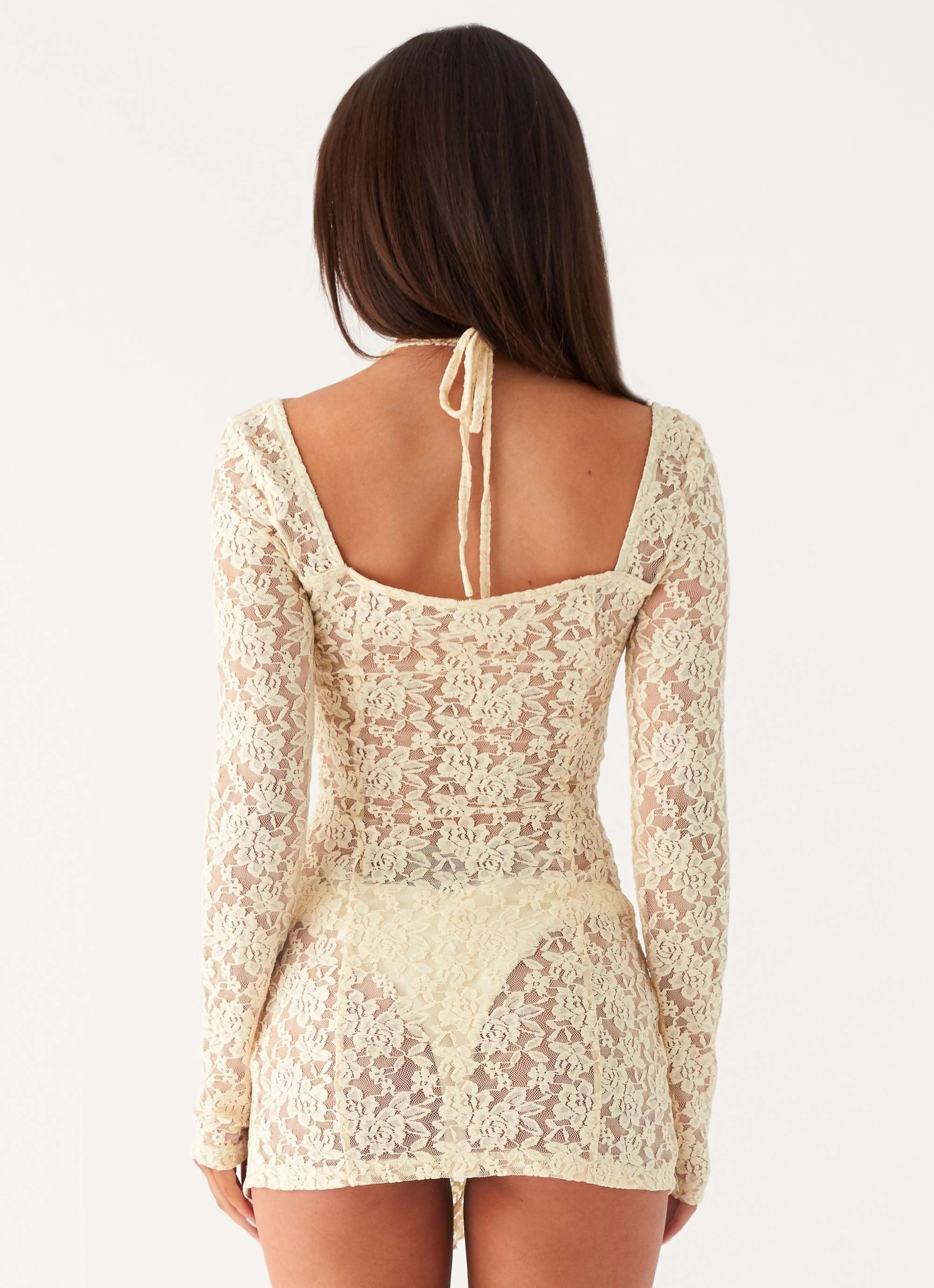 Pure Piece Spring-Season Rarri Lace Mini Dress - Ivory