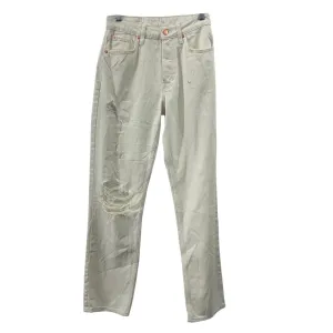 &Denim White High Waist Ripped 90s Denim Boyfriend Jeans Size 0 Women's Preowned
