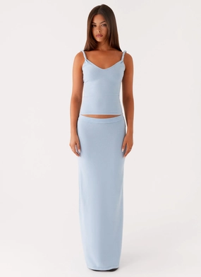Slim wear Stay Dry Anastasia Knit Maxi Skirt - Blue