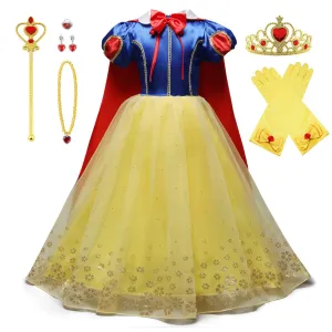 Anbelarui Little Girls Princess Dress Cosplay Costume Birthday Party Dress Up (Red, 7-8 Years)