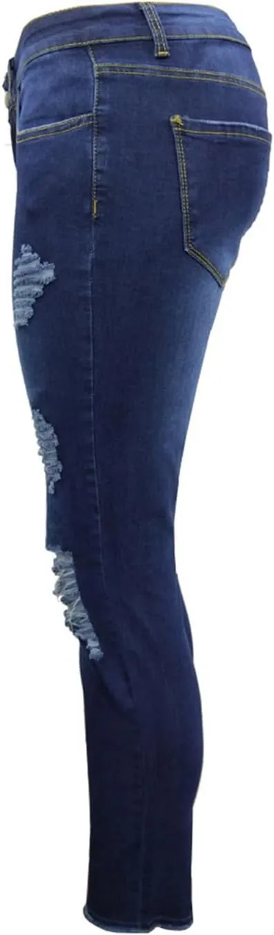Andongnywell Skinny Jeans Women with Holes Butt Lift Ripped Jegging Jeans High Waisted Stretch Sexy Distressed Denim Pants