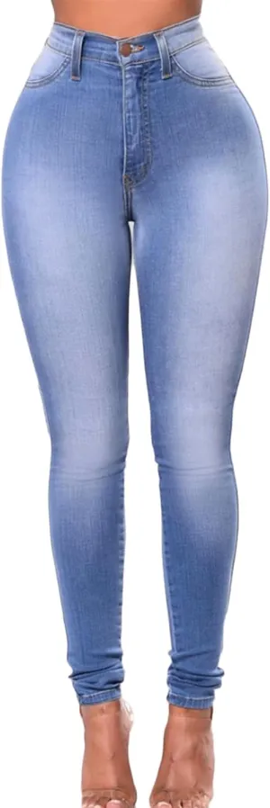 Andongnywell Women High Waist Sexy Skinny Denim Pants Slim fit Jeans Ladies Plus Size Stretch Legging Jeans Trousers