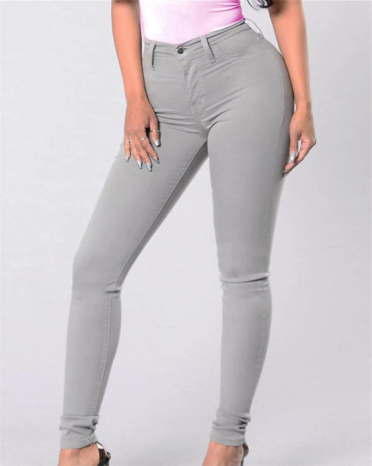 Andongnywell Women High Waist Sexy Skinny Denim Pants Slim fit Jeans Ladies Plus Size Stretch Legging Jeans Trousers