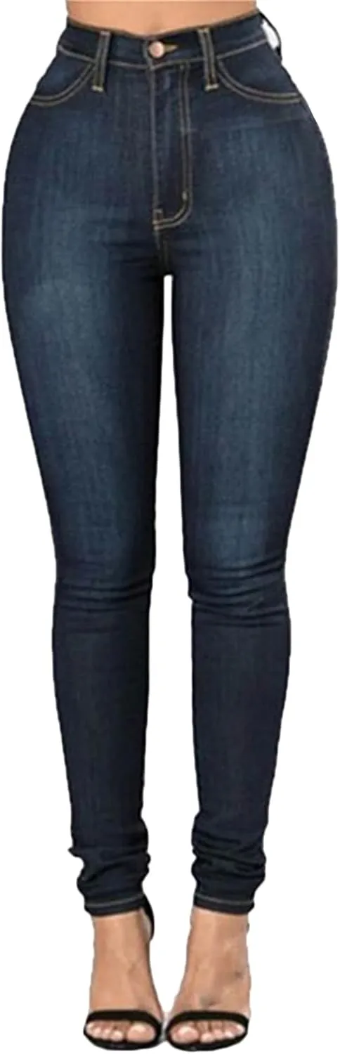 Andongnywell Women High Waist Sexy Skinny Denim Pants Slim fit Jeans Ladies Plus Size Stretch Legging Jeans Trousers