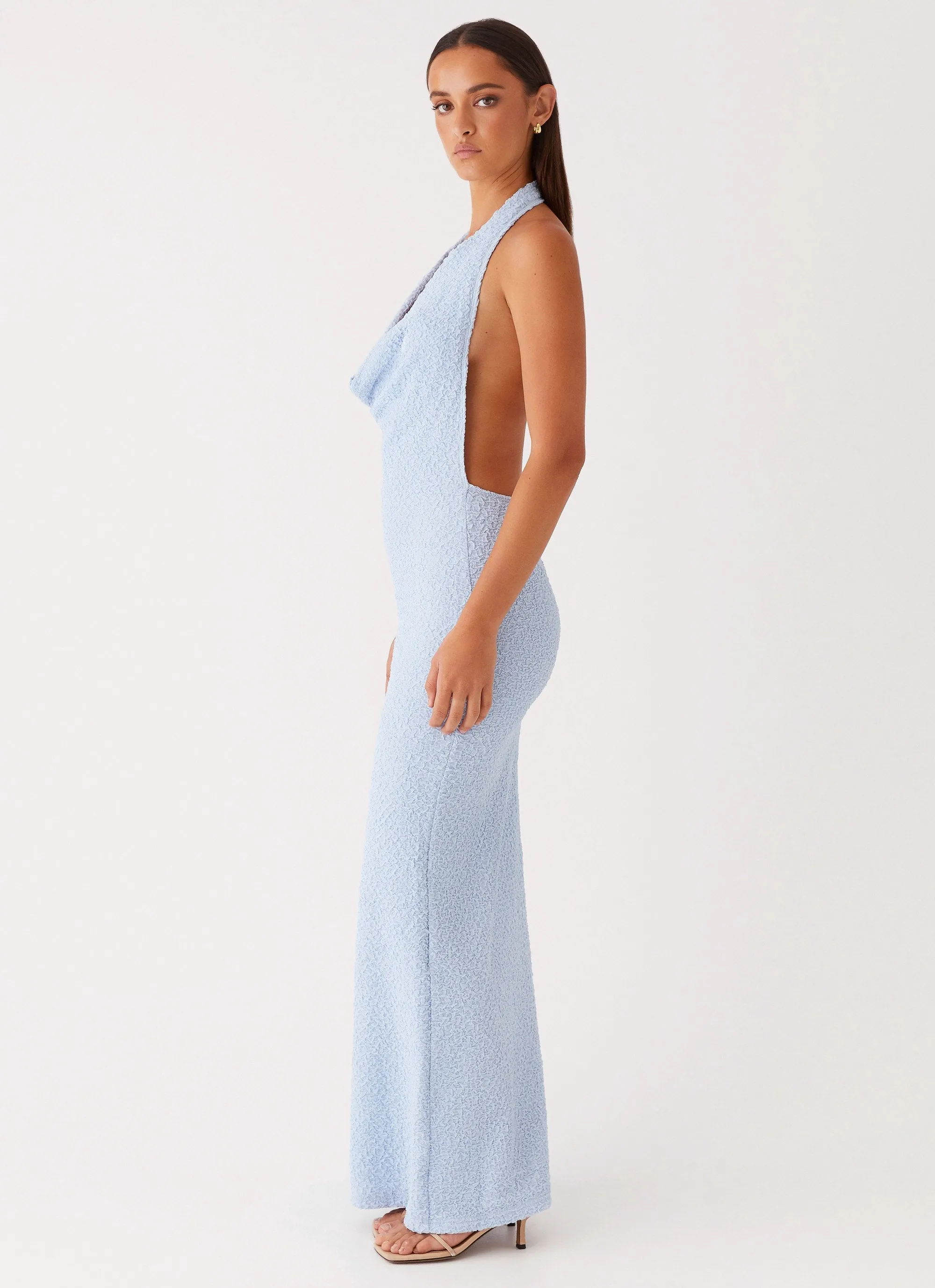 Anella Maxi Dress - Blue Fluid Fabric