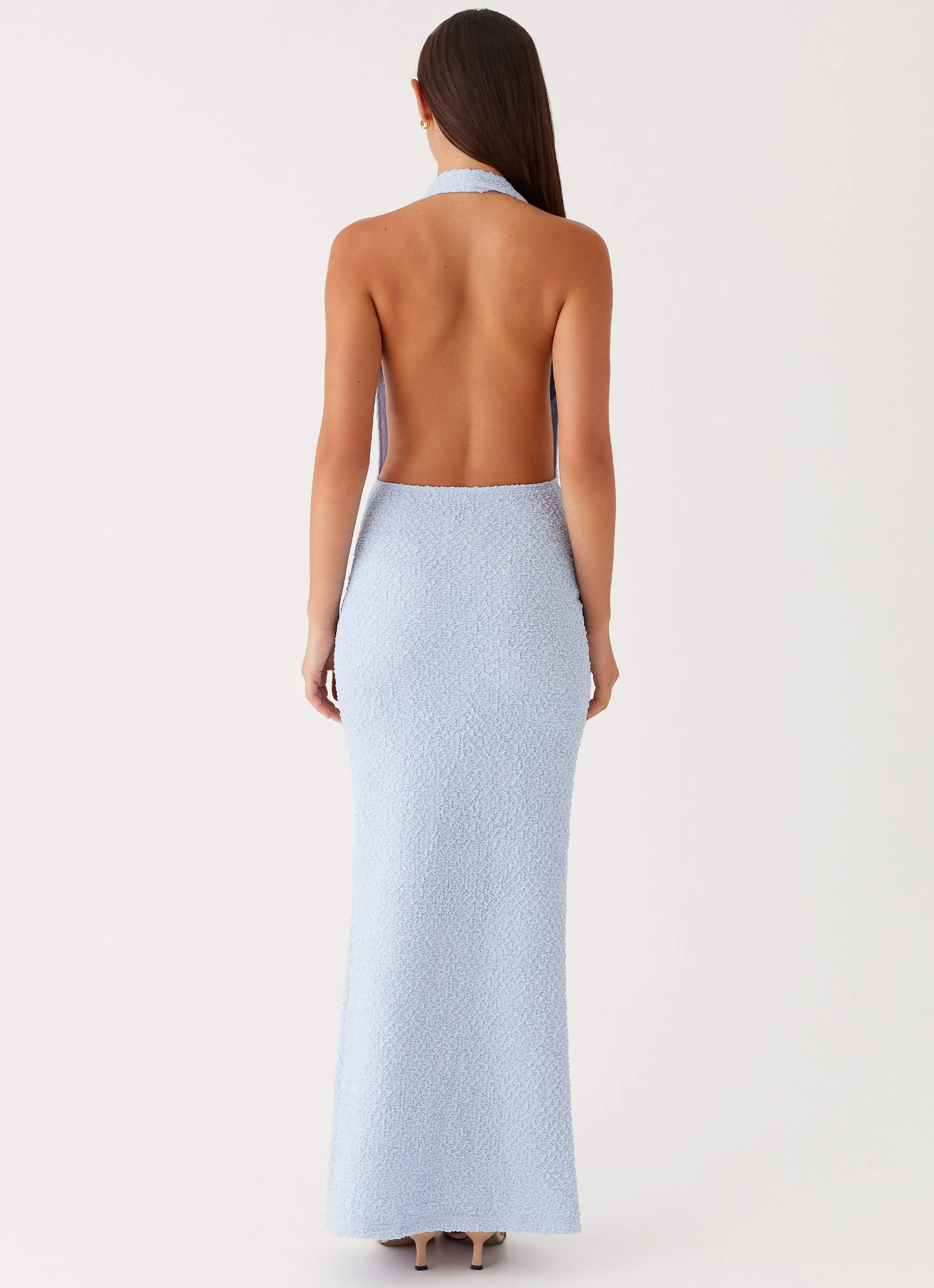 Anella Maxi Dress - Blue Abstract Pattern Comfort Fit