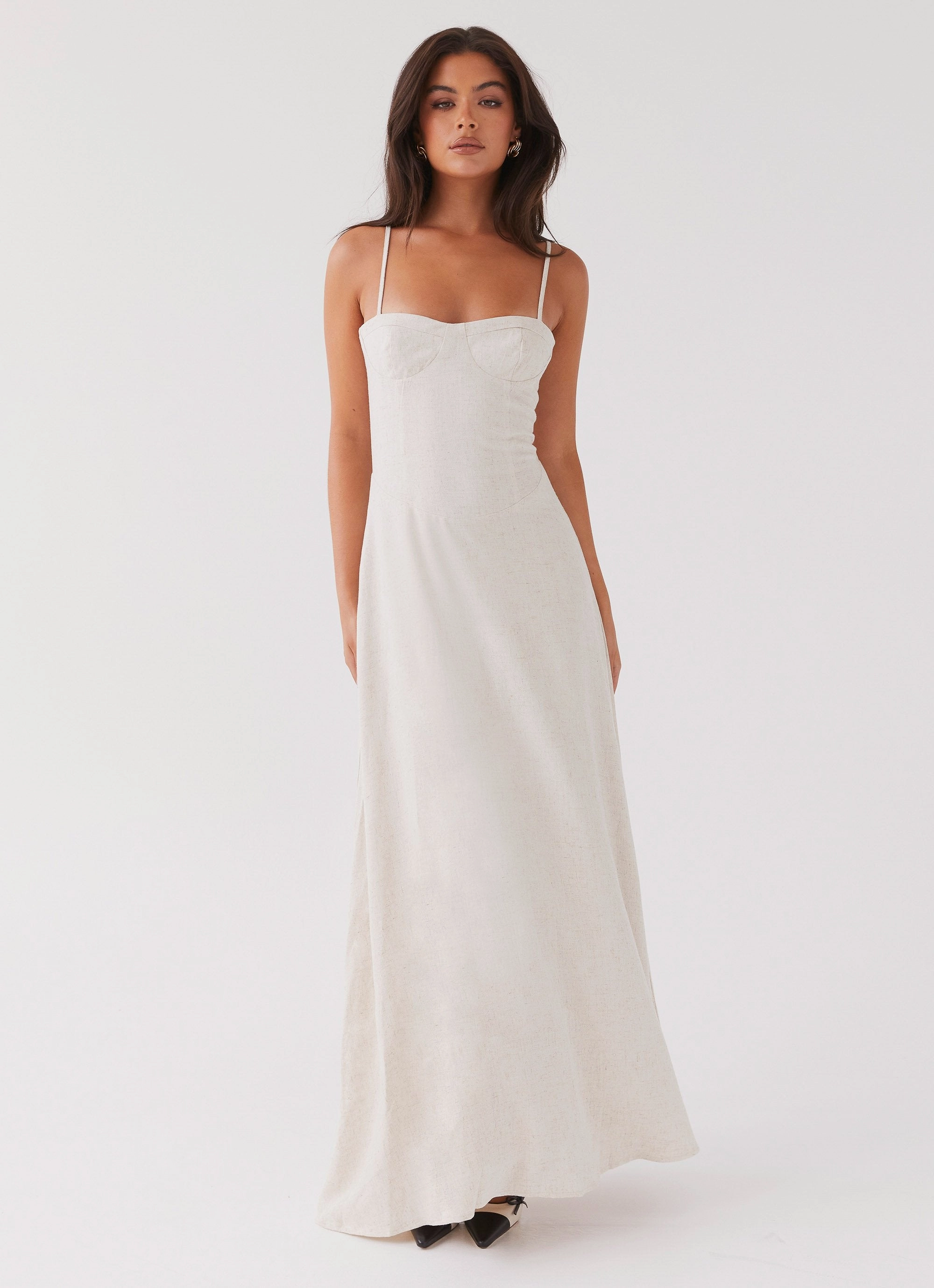 Angelina Linen Maxi Dress - Oatmeal All Day Ready