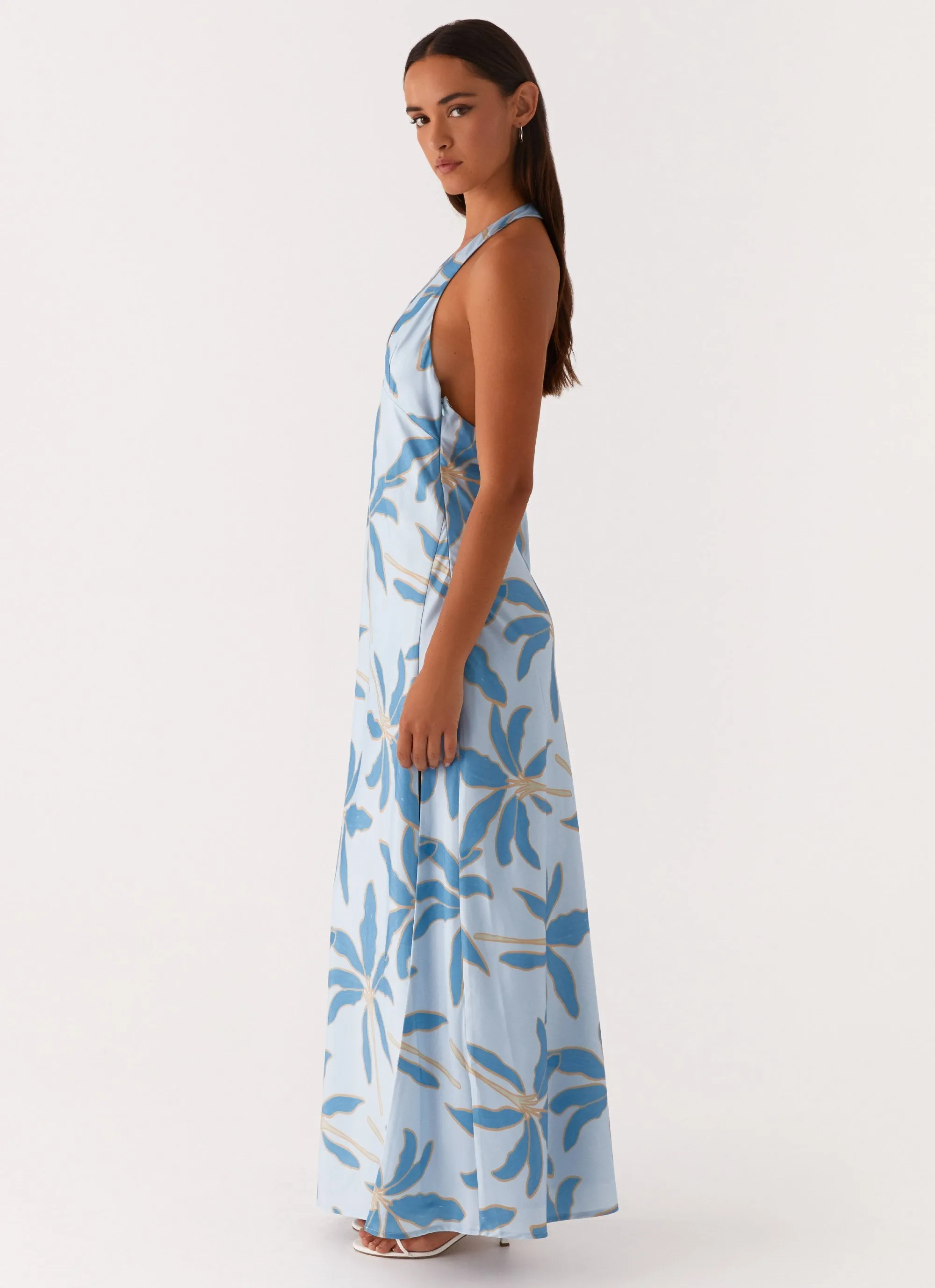 Romantic dinner wear Angie Maxi Dress - Opulent Blue