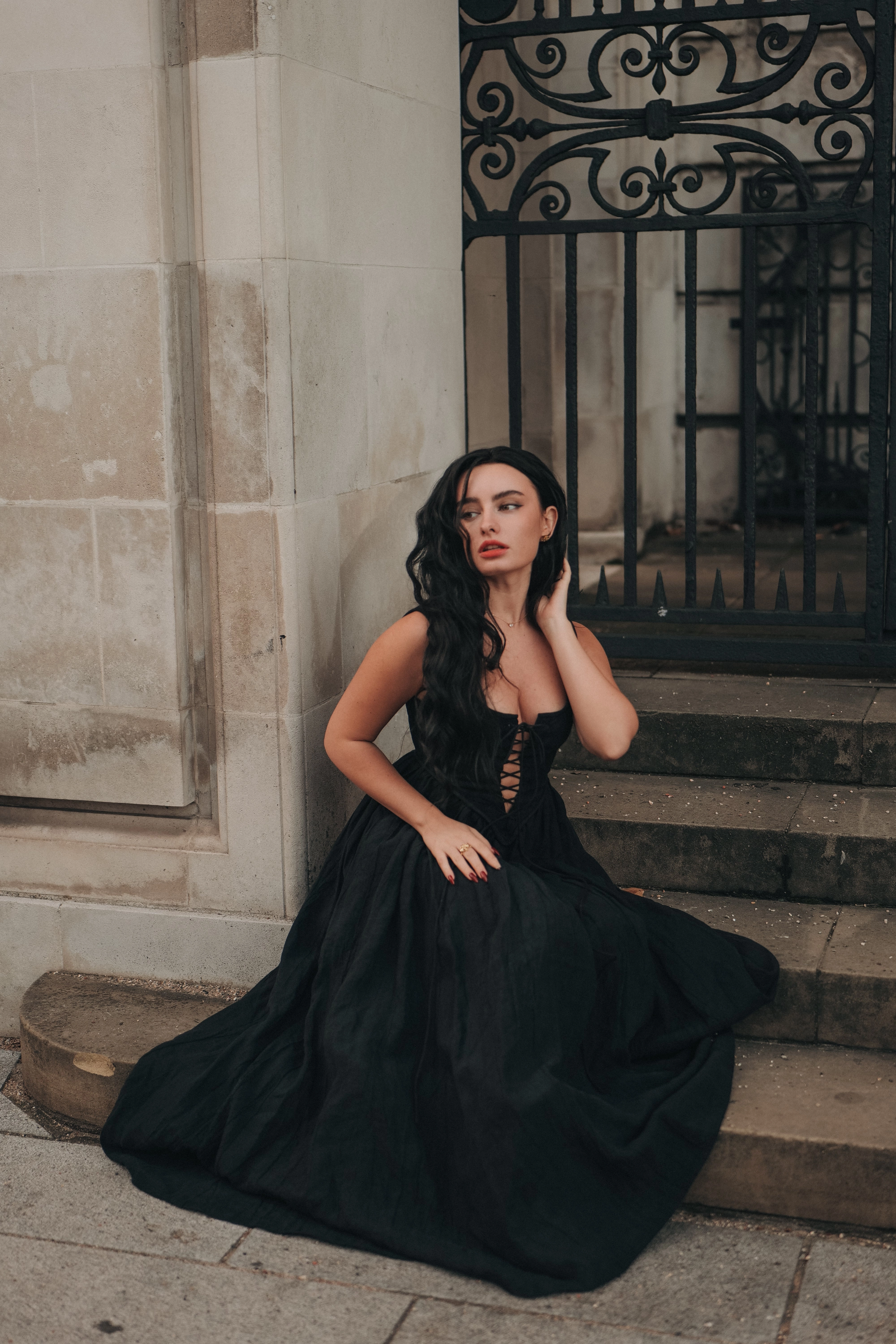 Anis 23 | Lace-up Jacquard Linen Corset Dress Sporty Cut