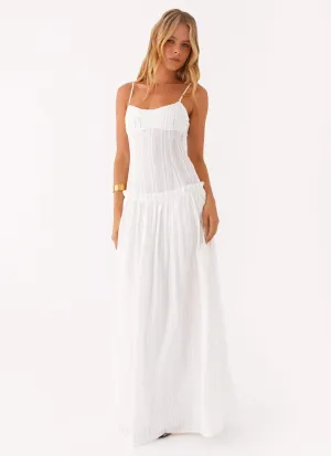 Front-Pocket Bright Mood Jacinda Drop Waist Maxi Dress - Ivory