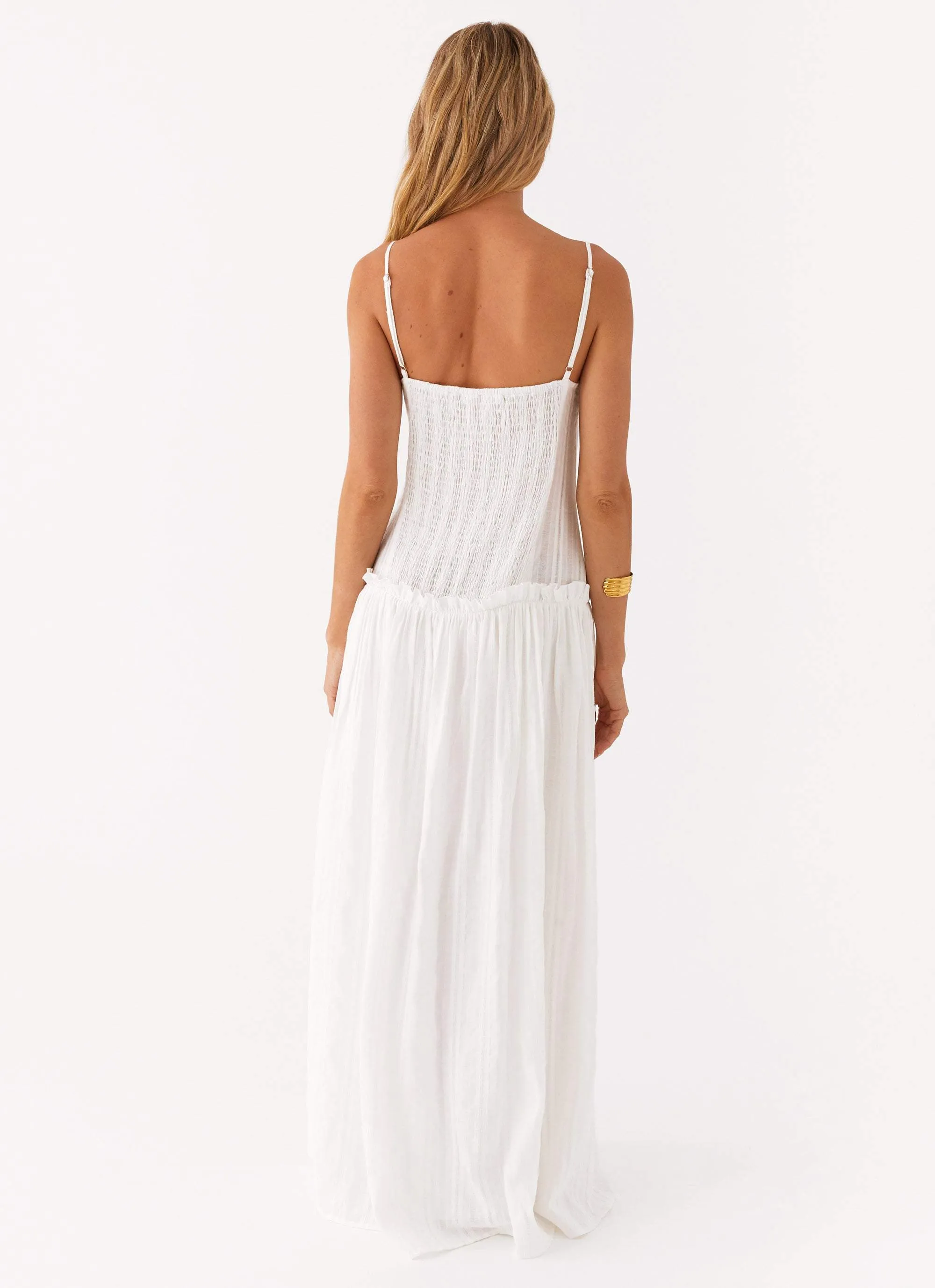 Perfect Cut Young Edge Jacinda Drop Waist Maxi Dress - Ivory