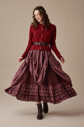 Stylish T-shirt Temperature control Anna 21 | Layered Linen Skirt (Adjustable)