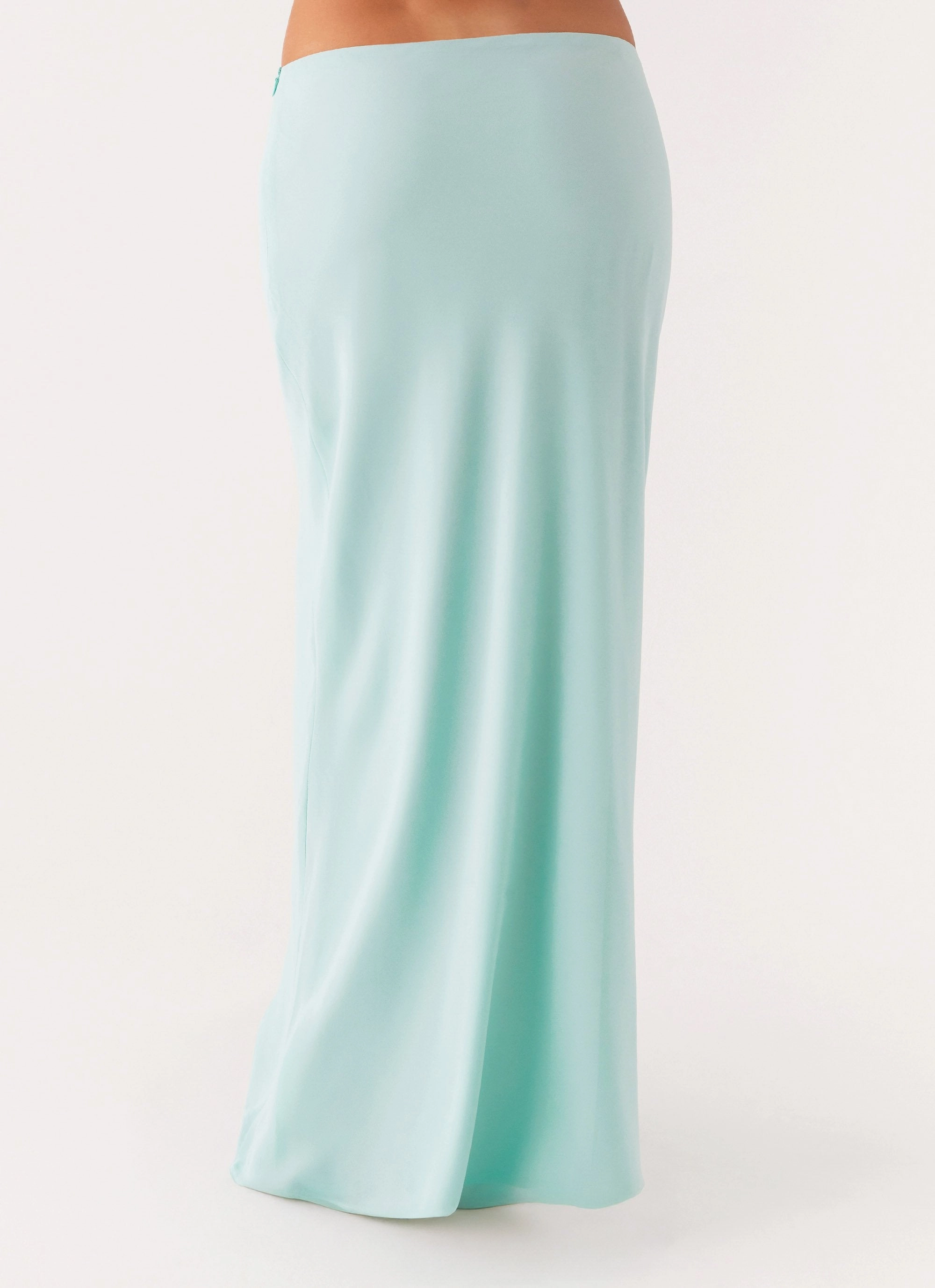 Layer-Friendly Cropped hem Another Life Chiffon Maxi Skirt - Pale Blue
