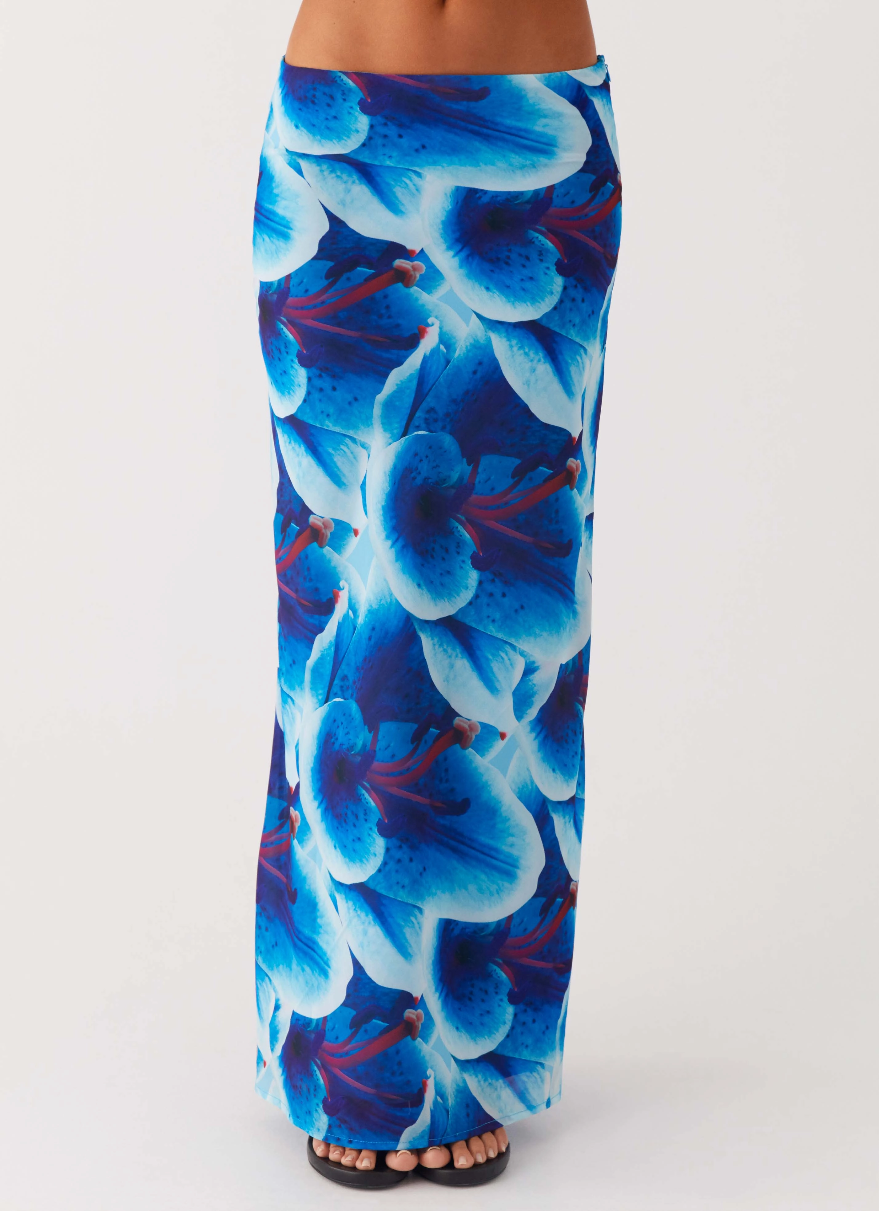 Another Life Chiffon Maxi Skirt - Turquoise Floral Casual Look Perfect Pair