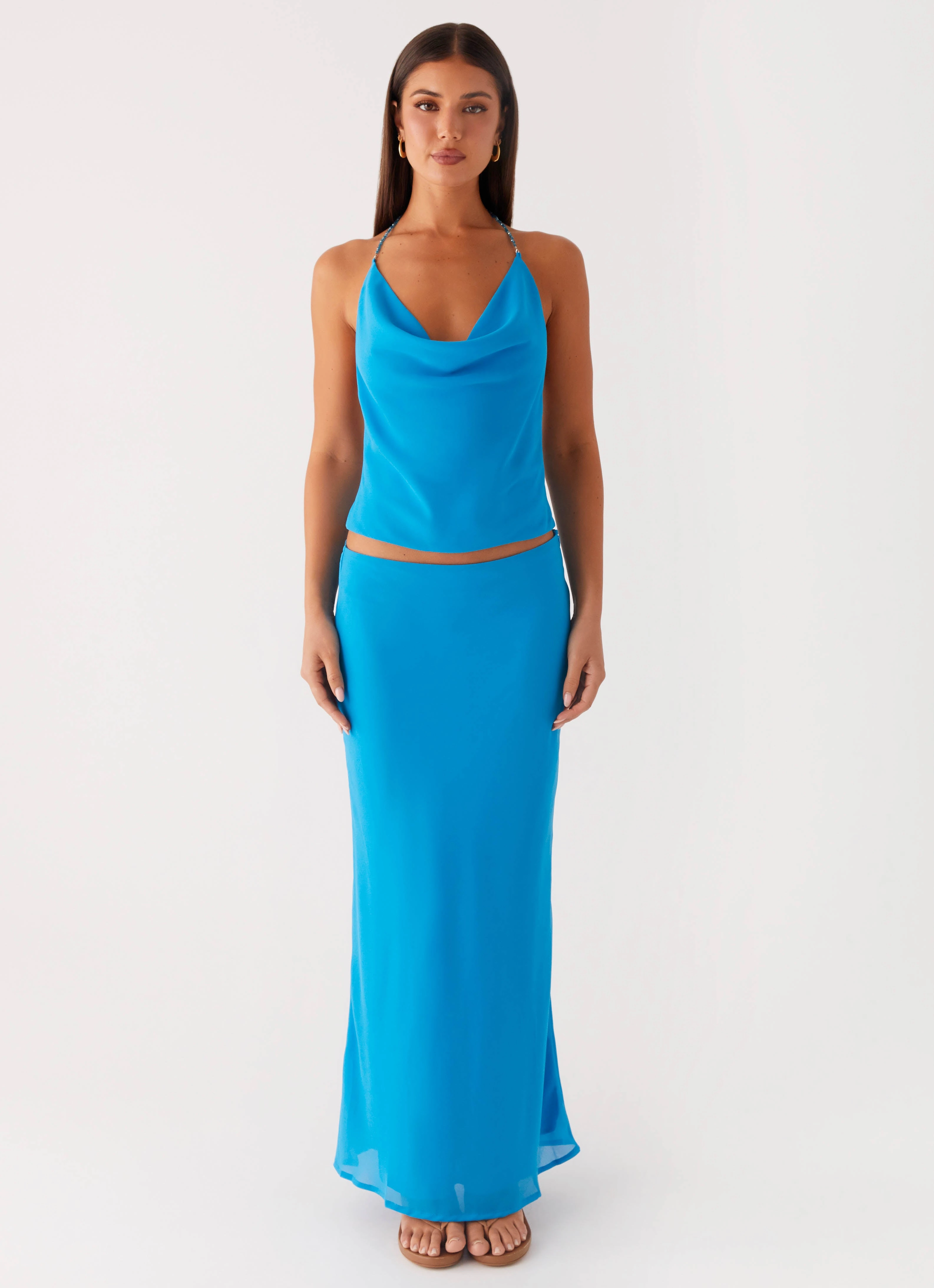 SlimFit Another Life Halter Top - Turquoise