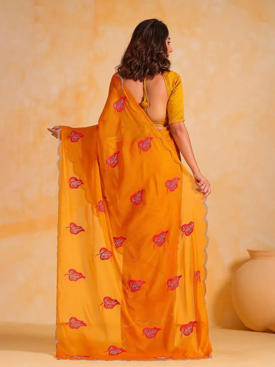 Anouk Embellished Embroidered Pure Chiffon Saree