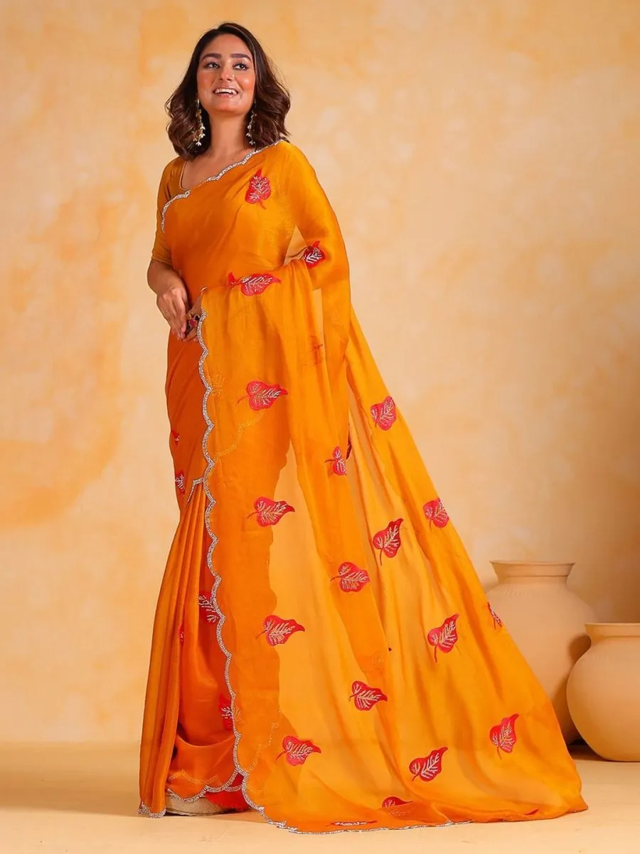 Anouk Embellished Embroidered Pure Chiffon Saree