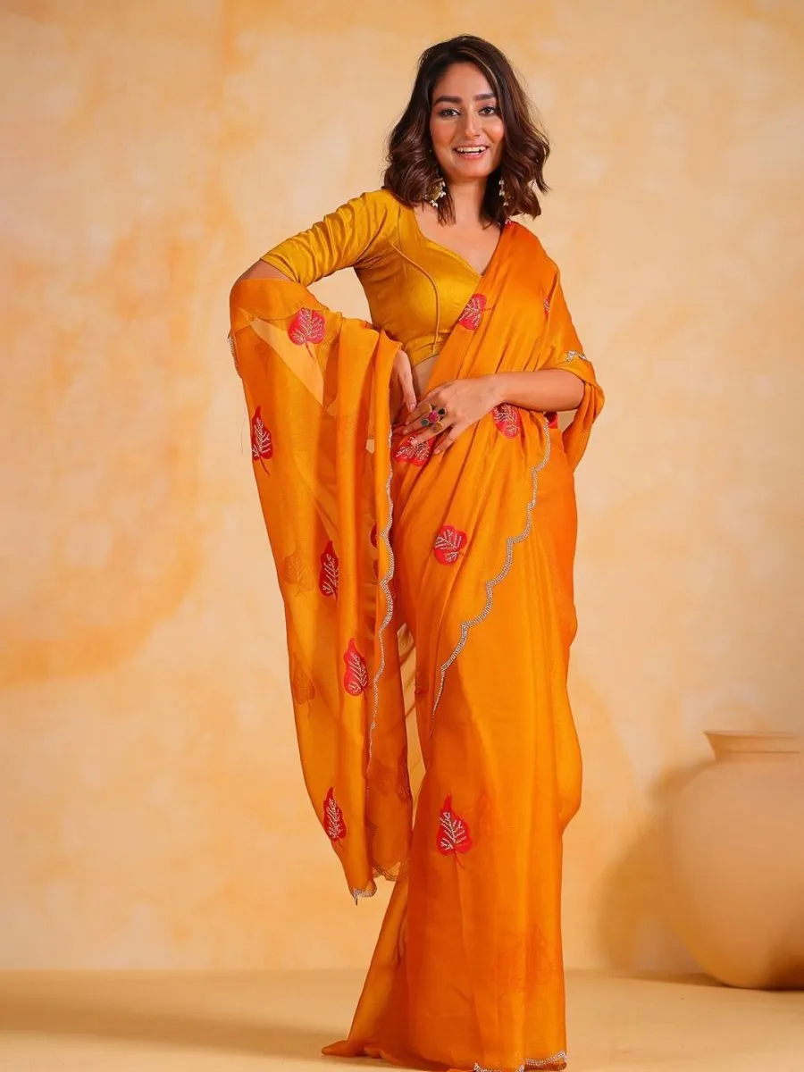 Anouk Embellished Embroidered Pure Chiffon Saree