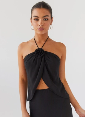 Nightfall Rose Tie Top - Midnight AntiStatic Treatment