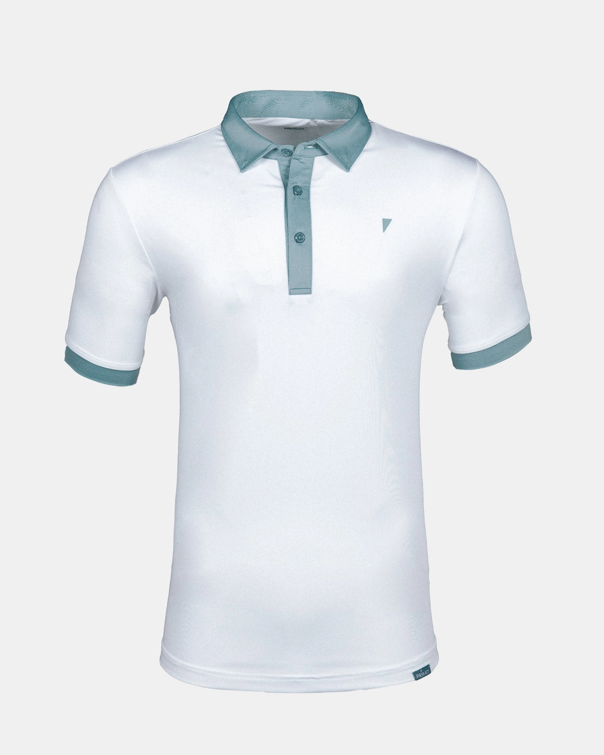 White/Storm Blue Two Tone Classic Polo SeamlessKnitConstruction