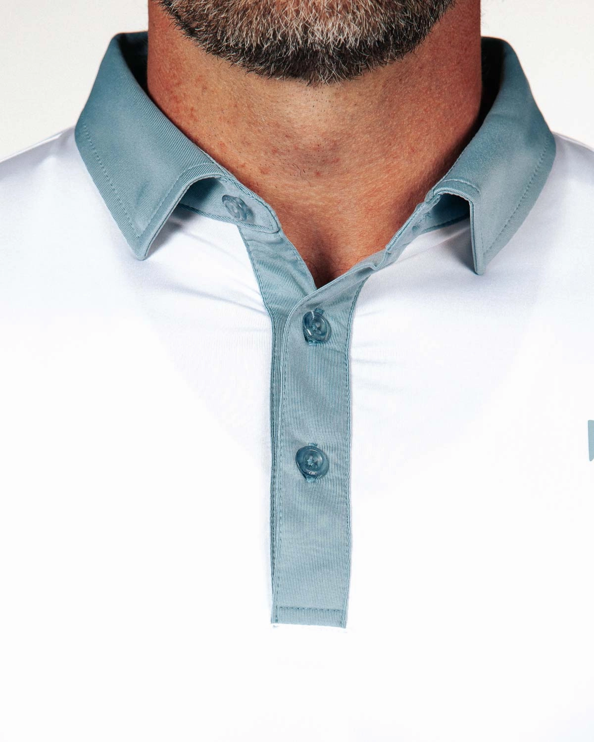 CroppedLength Modular Pocket Layout White/Storm Blue Two Tone Classic Polo