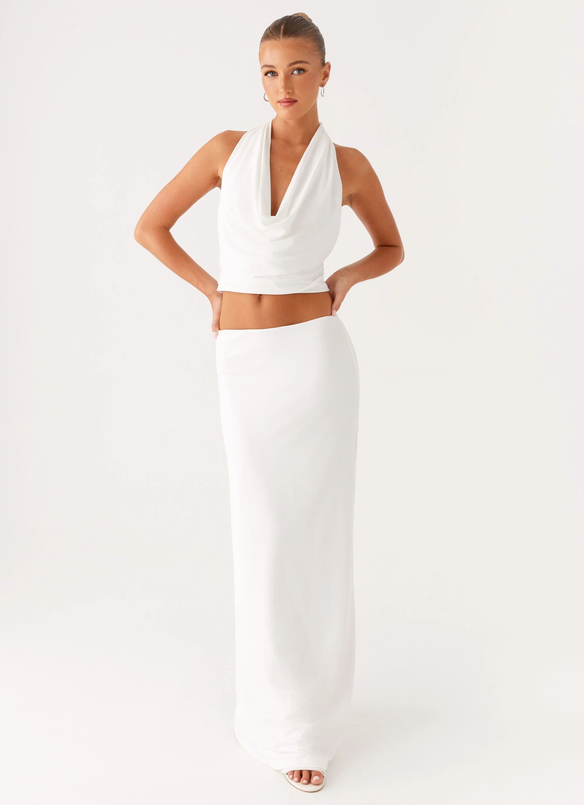Breathable Stretch Ashi Maxi Skirt - White