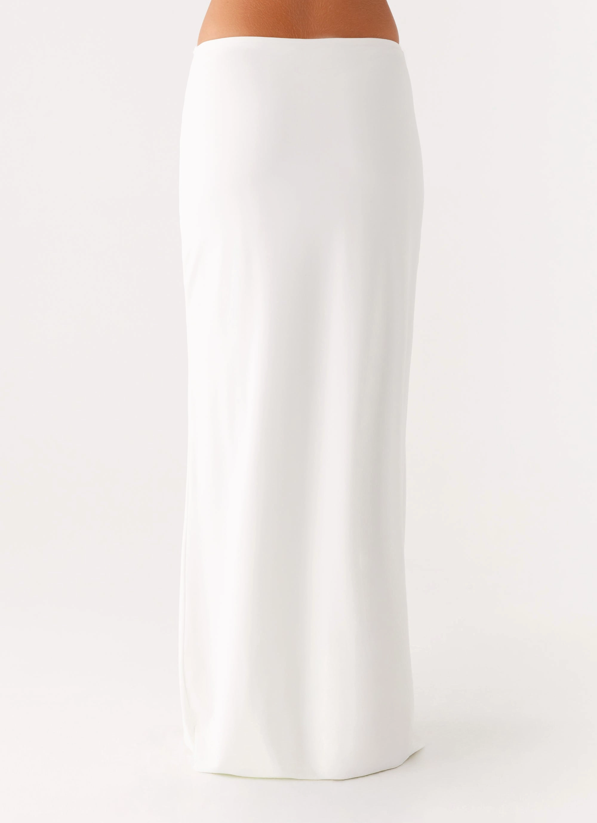 Ashi Maxi Skirt - White Minimalist Design