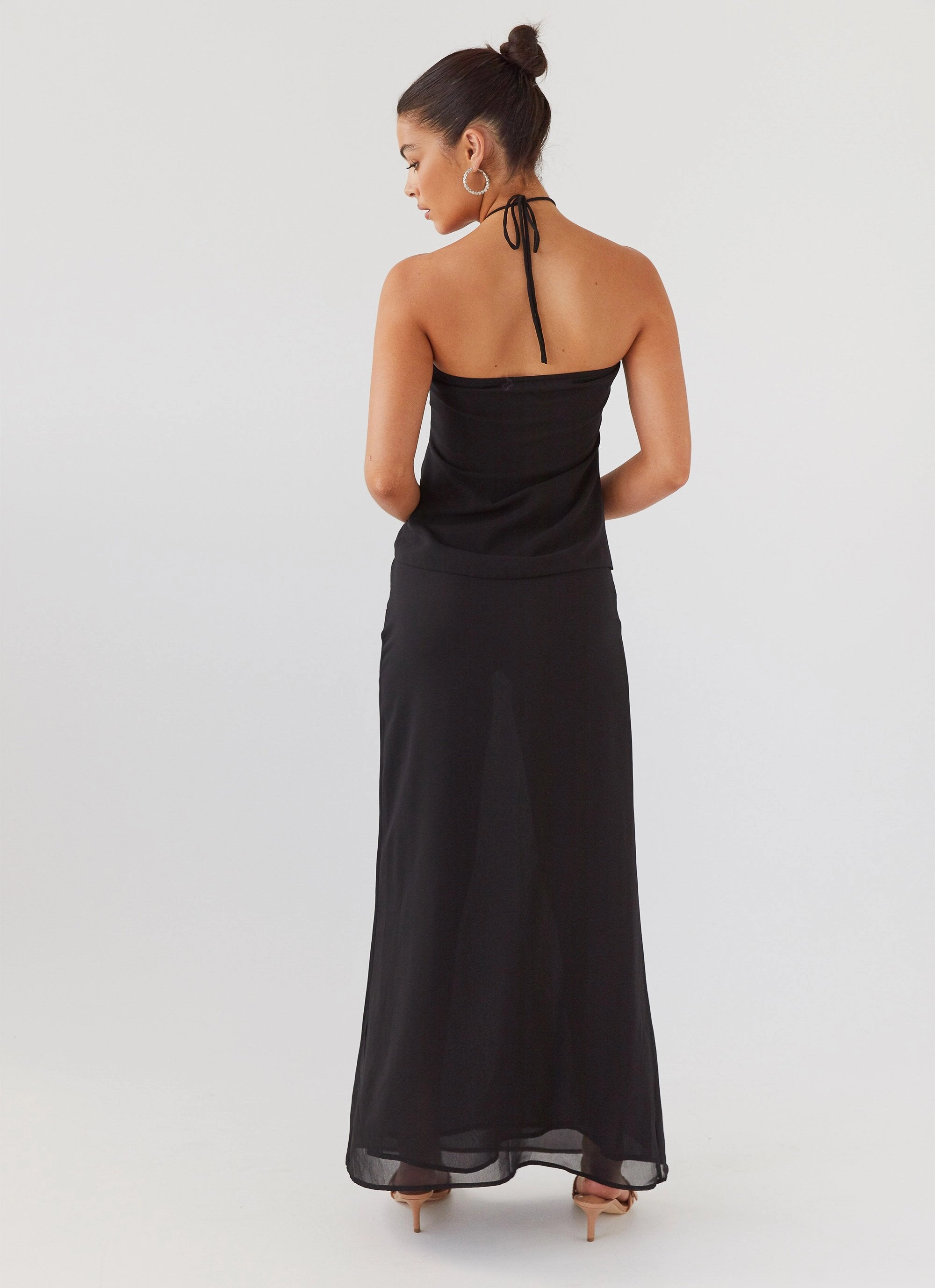 Nightfall Maxi Skirt - Midnight Neutral Shade