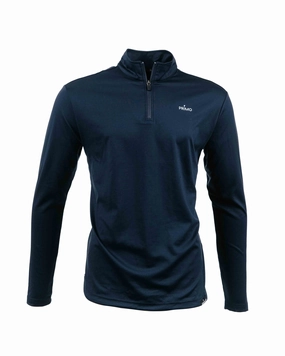 Navy Classic Quarter Zip Compact Weave Fabric FlexibleSole