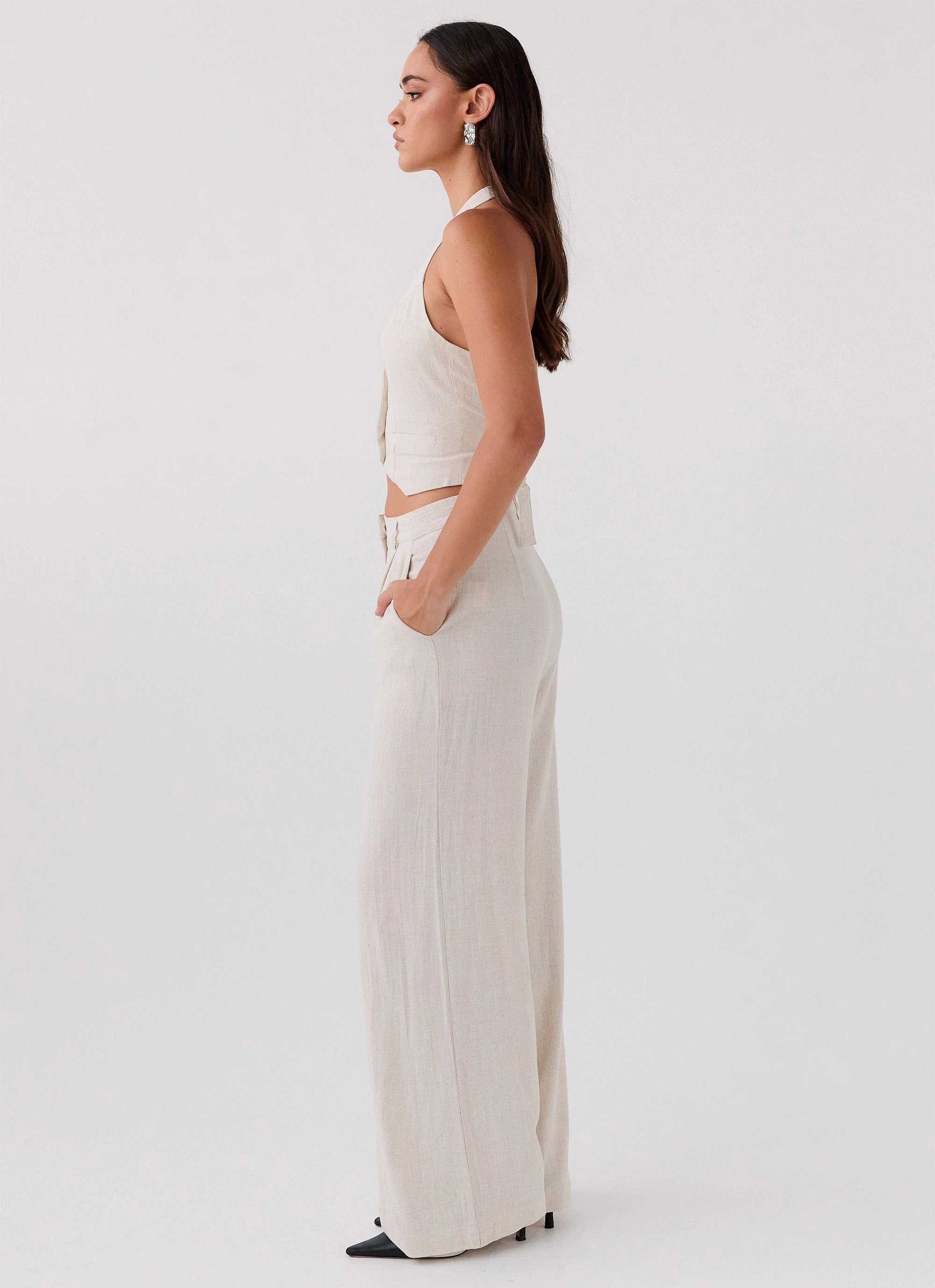 Heatwave Linen Pants - Oatmeal Smart Casual