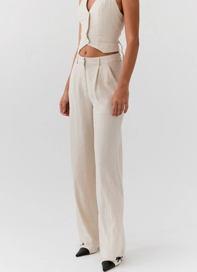 Breathable Layer Fit Breath Flex Heatwave Linen Pants - Oatmeal