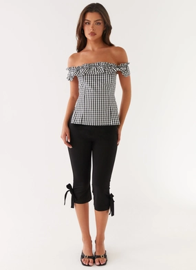 Gwyneth Top - Black Gingham Easy to Wear