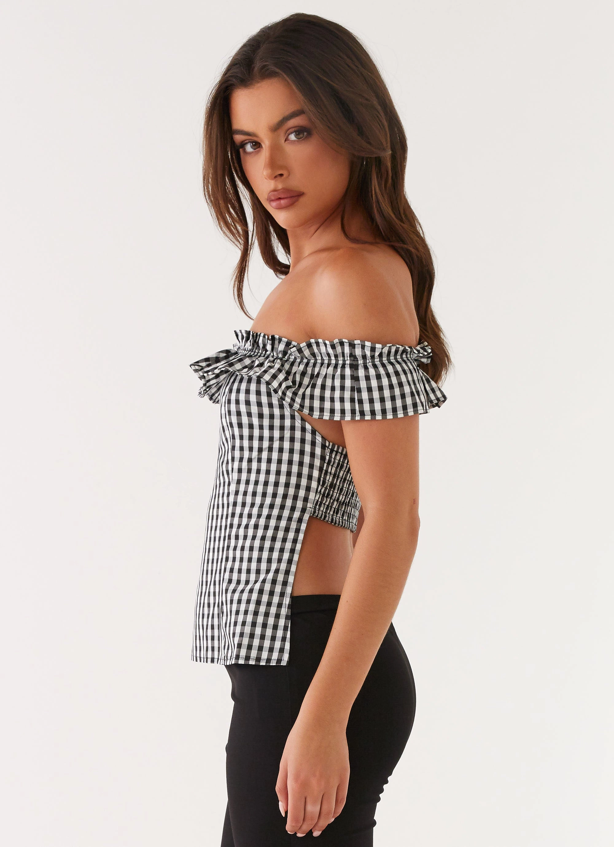 UVProtection Coating Gwyneth Top - Black Gingham