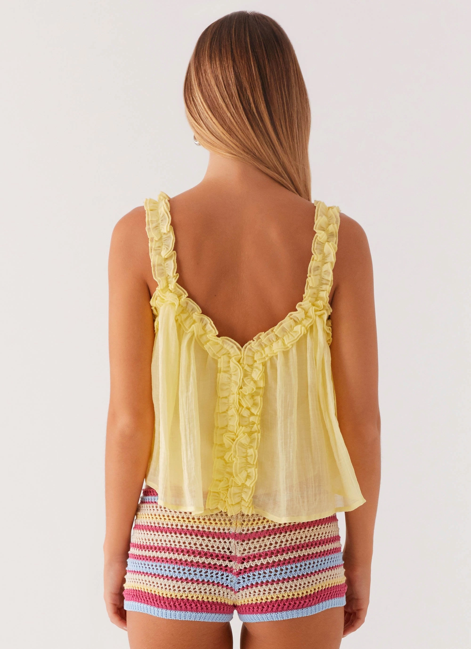 Flatlock Stitching Technique Aimee Top - Yellow