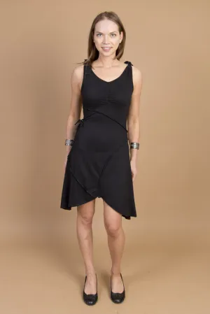 Casual Chic Draped Silhouette Tie Dress