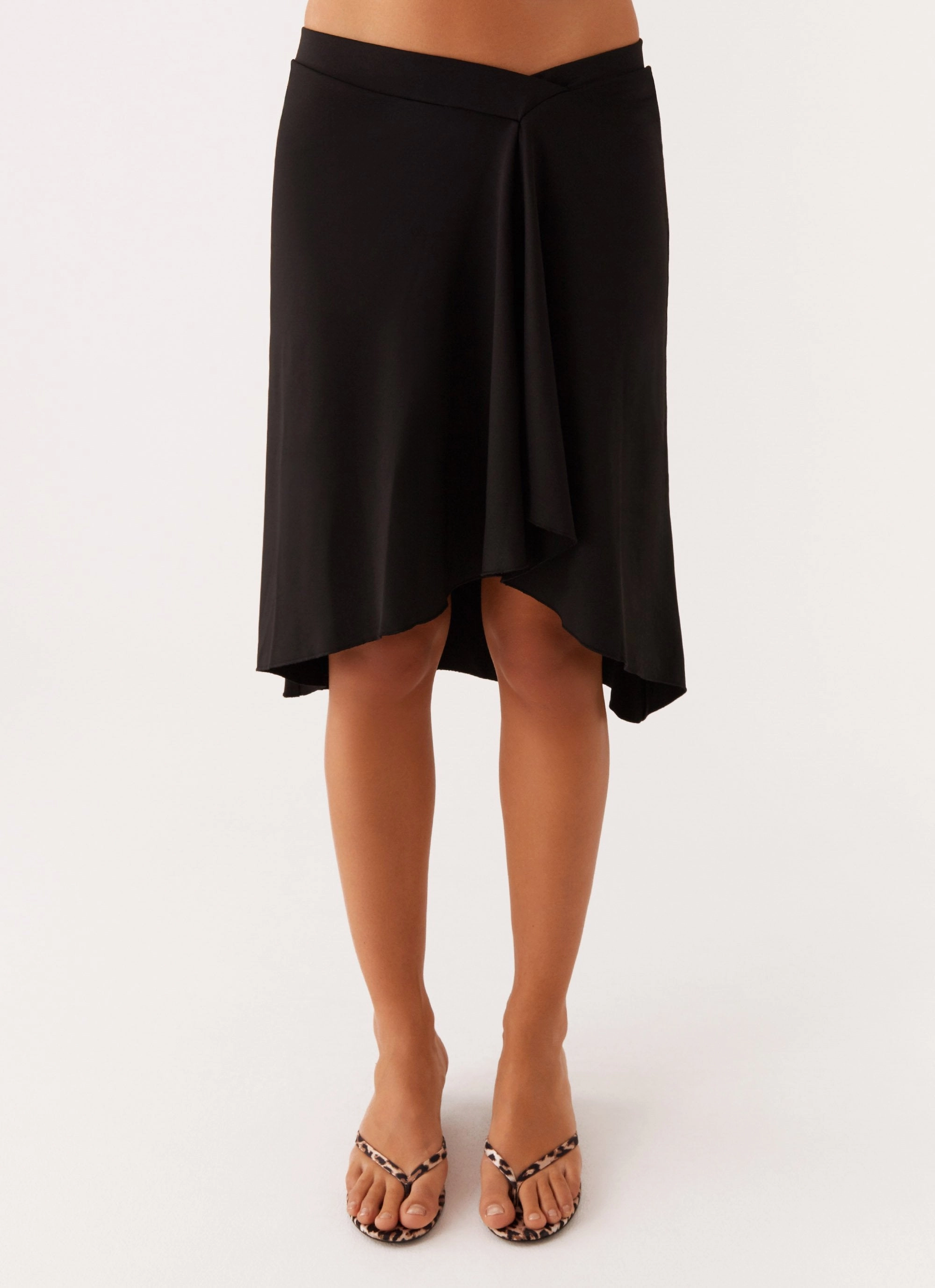 Trendy Look AntibacterialCoating Shes A Lady Midi Skirt - Black