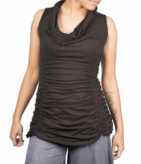 HighNeckline Flexible Design Ruched Top CL