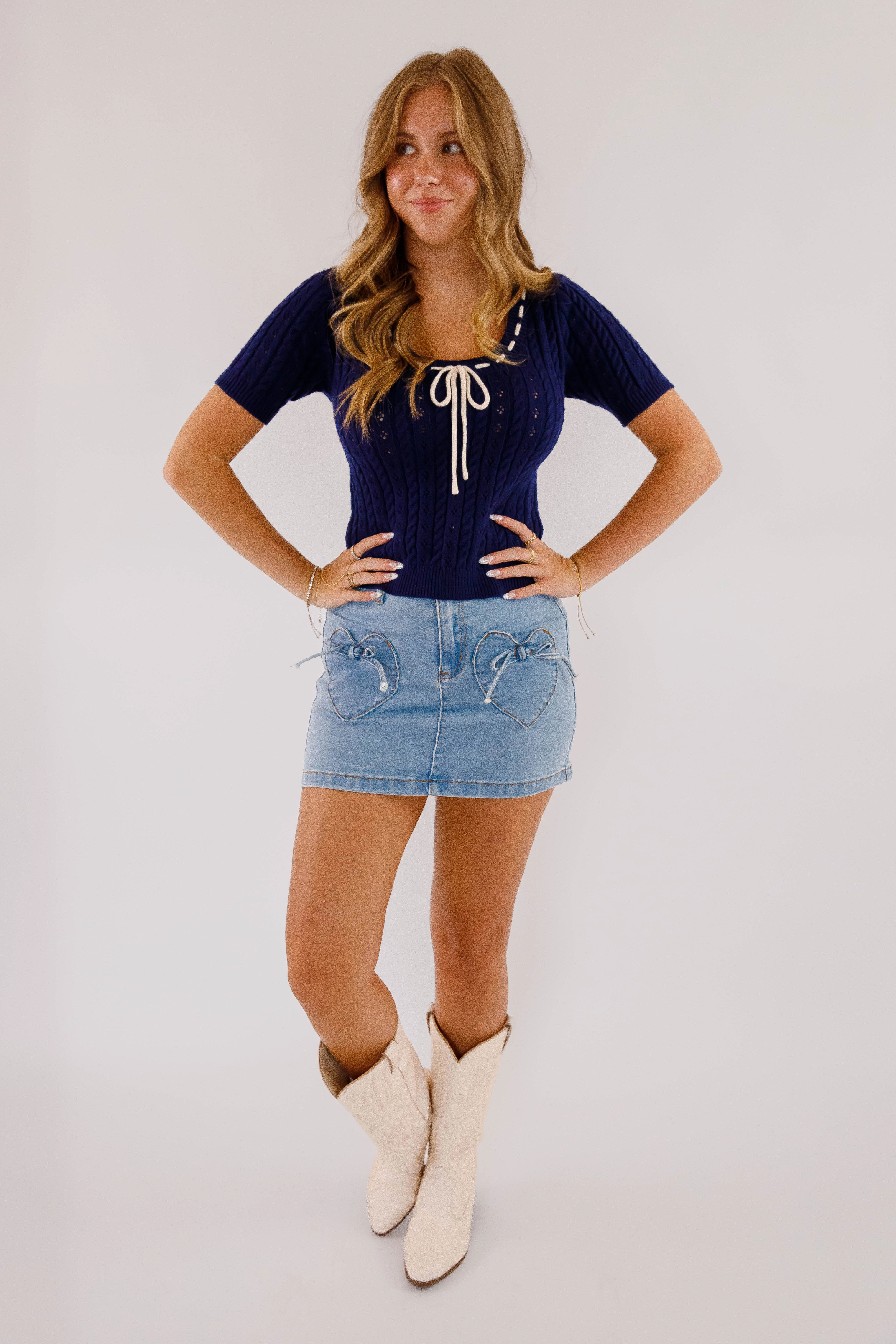 Meet Me Again Denim Mini Skirt Tagless Design Minimal Bulk