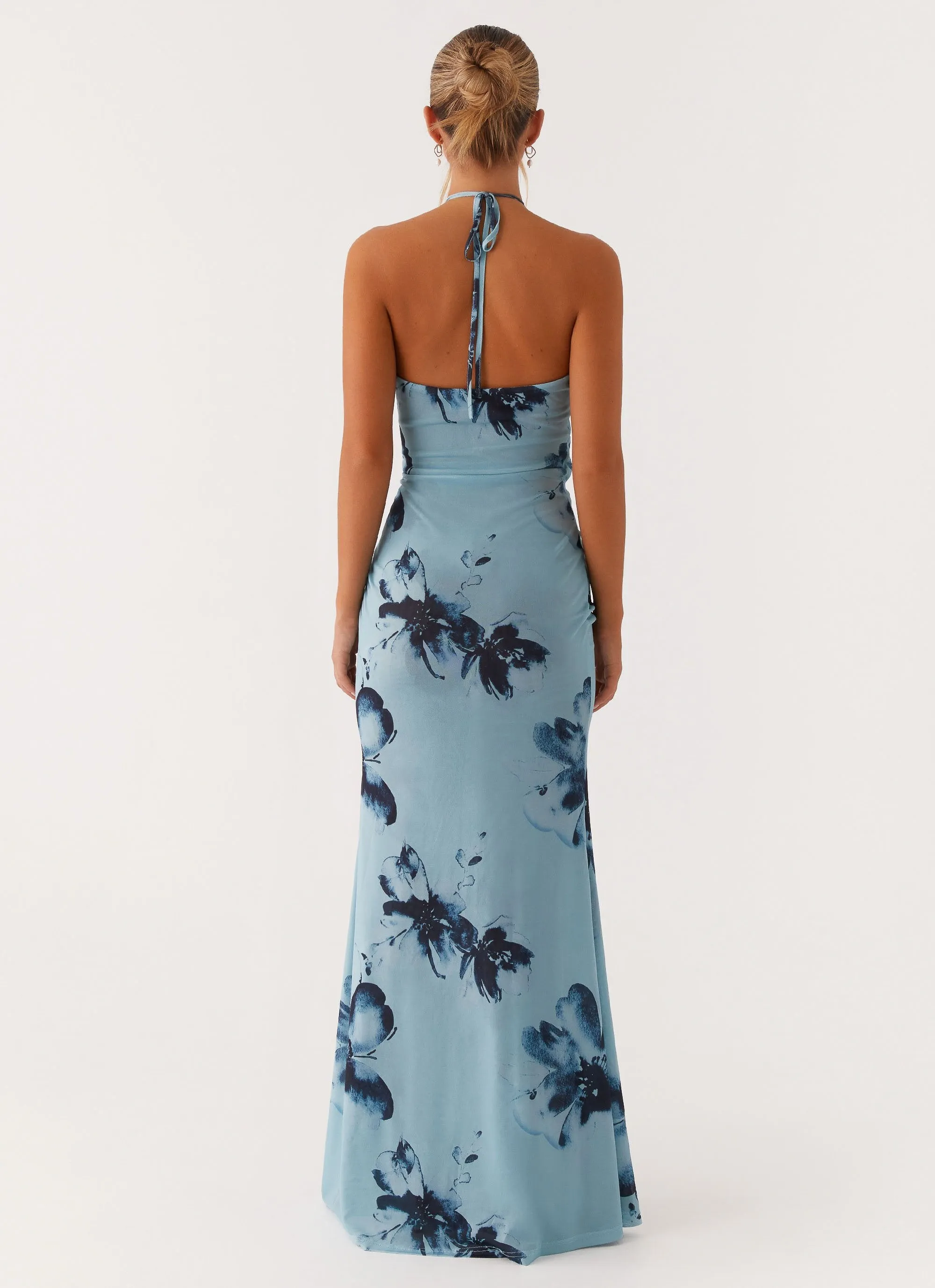 Timeless Fashion Antonia Maxi Dress - Black Blue Floral