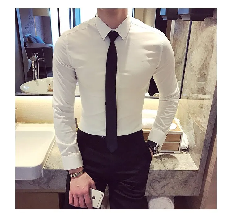 Antonios Elastic Fit Long-Sleeve Business Shirt