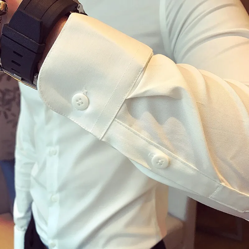 Antonios Elastic Fit Long-Sleeve Business Shirt