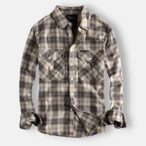 Antonios Retro Plaid Long Sleeve Shirt Men