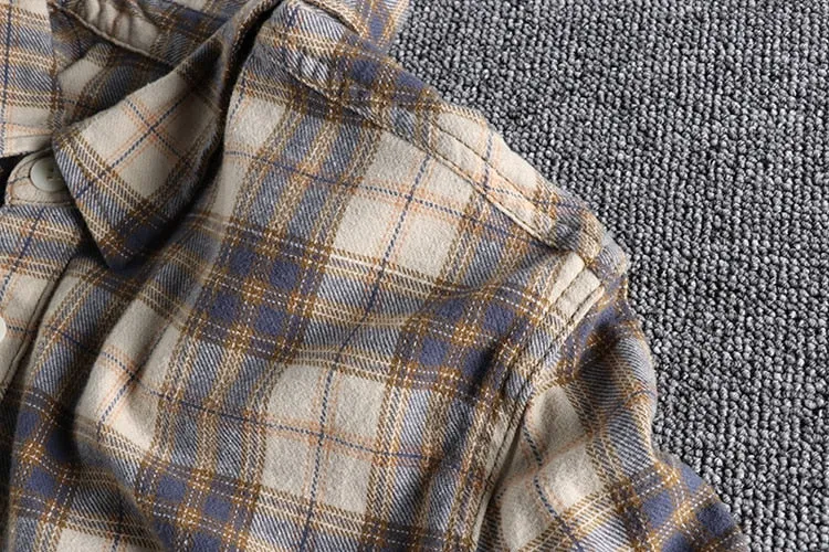 Antonios Retro Plaid Long Sleeve Shirt Men
