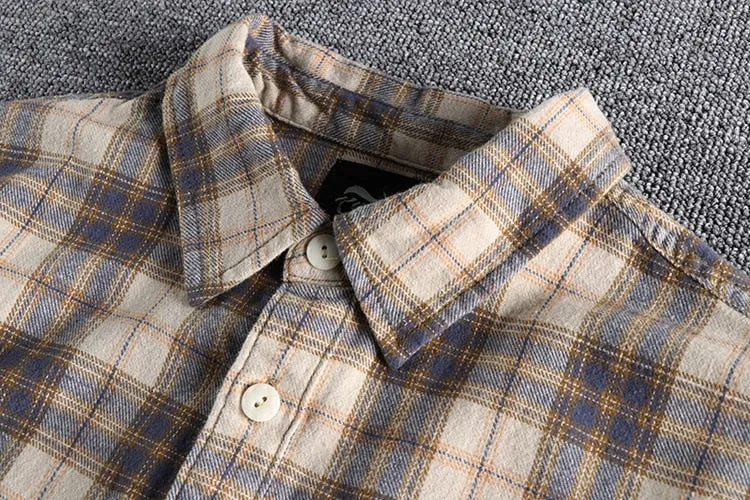 Antonios Retro Plaid Long Sleeve Shirt Men