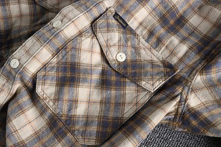 Antonios Retro Plaid Long Sleeve Shirt Men