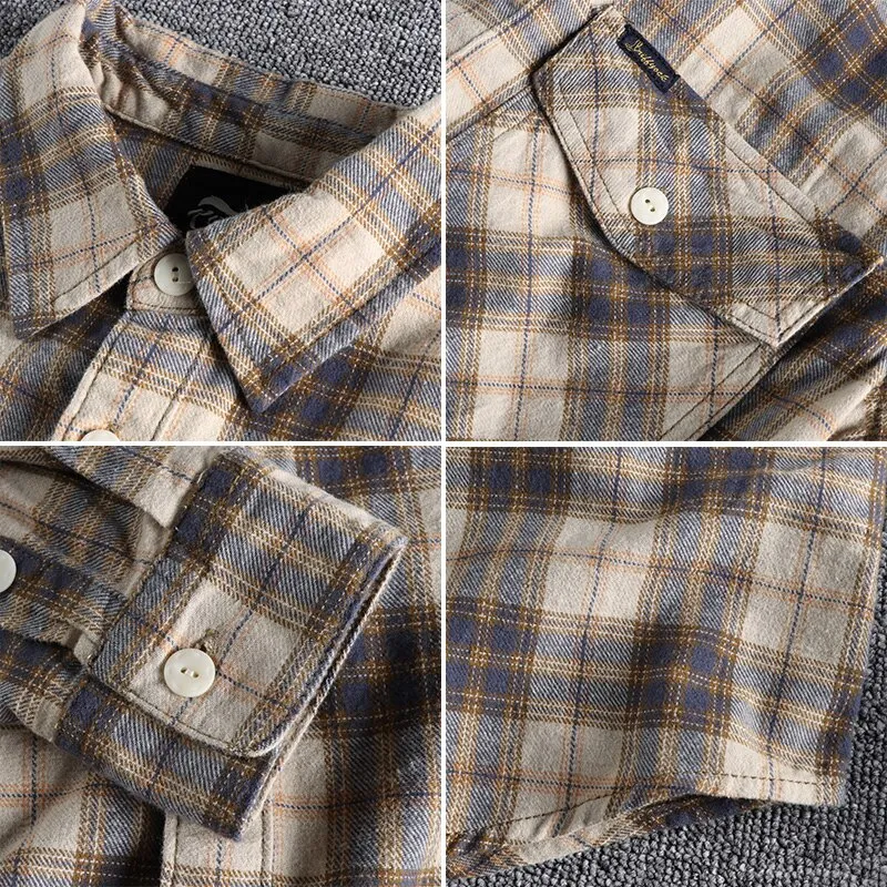 Antonios Retro Plaid Long Sleeve Shirt Men