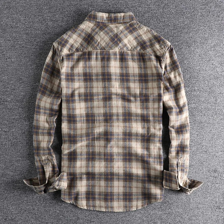 Antonios Retro Plaid Long Sleeve Shirt Men