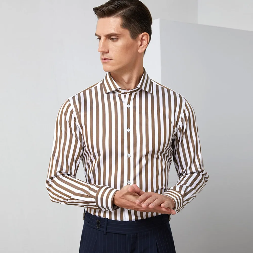 AntoniosClothing Striped Office Long-Sleeve Shirt